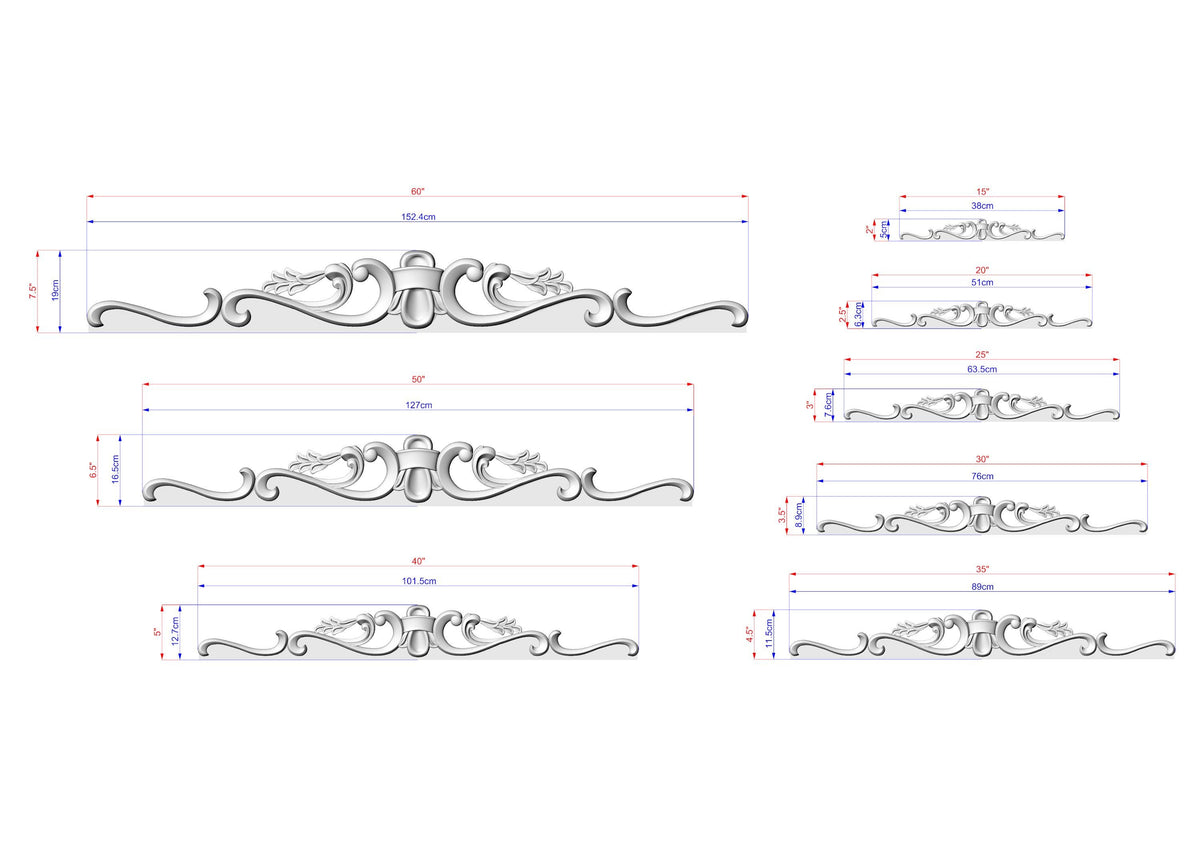a drawing of a set of decorative brackets