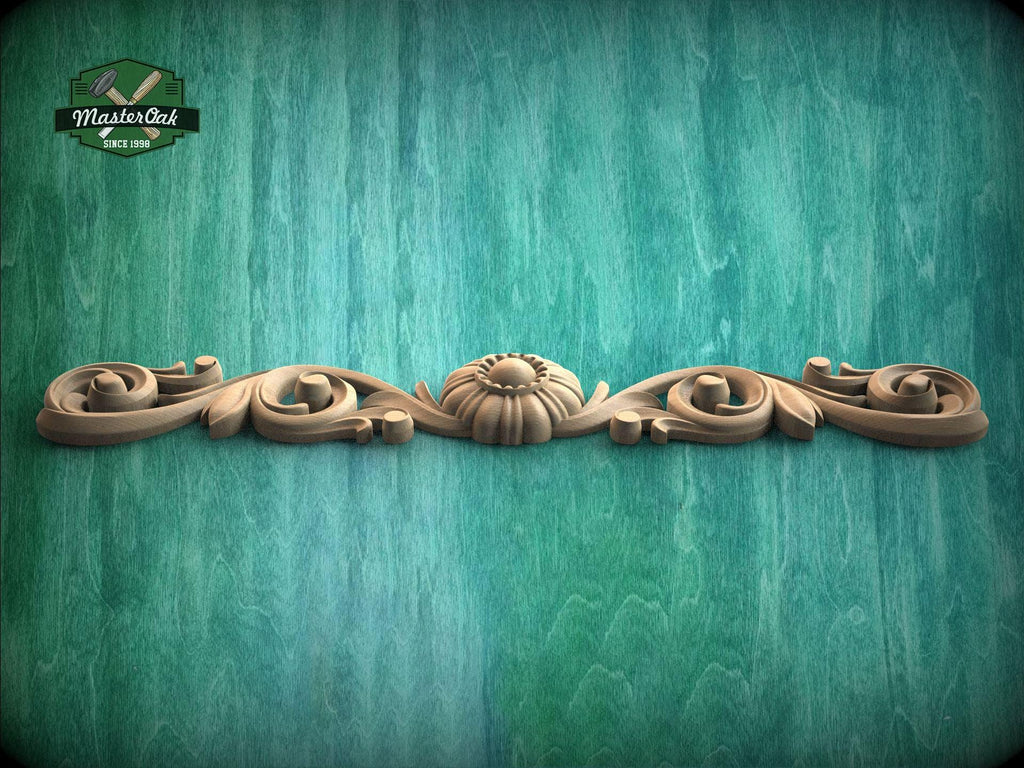 a wood carving pattern on a green background
