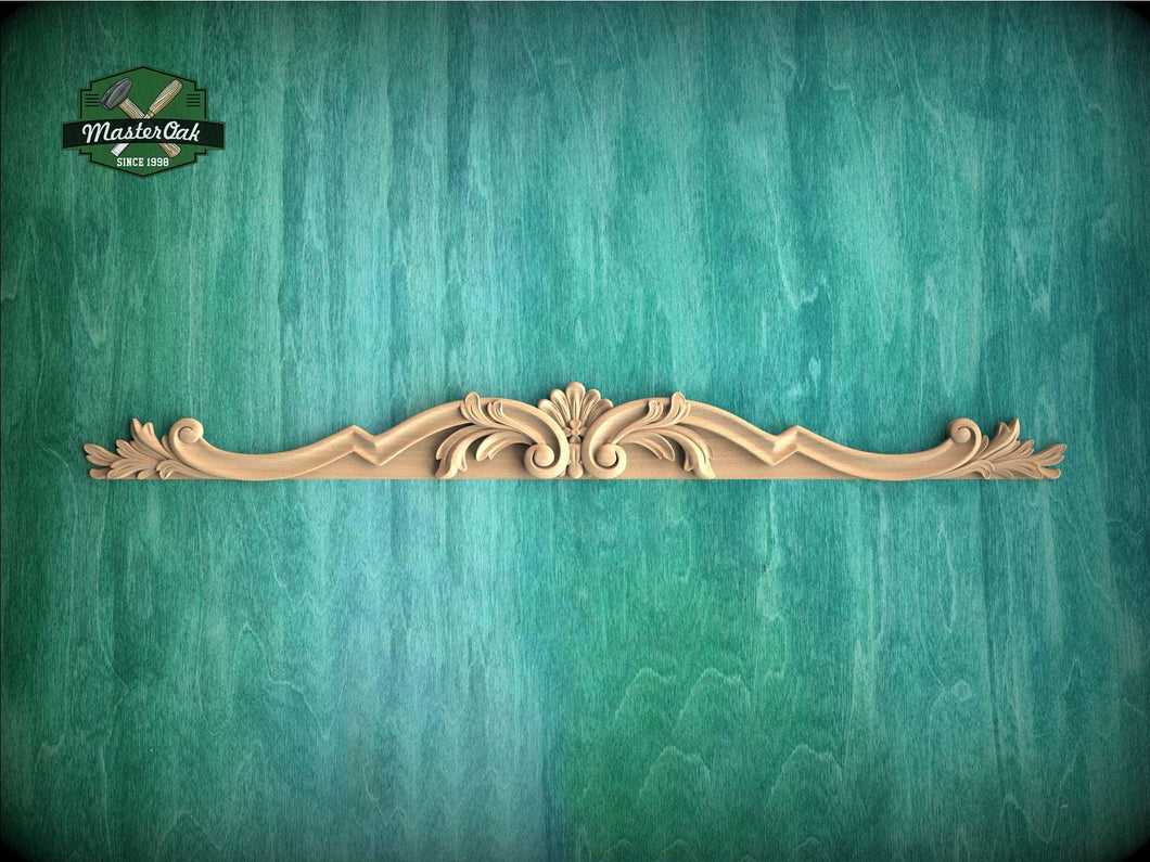 Acanthus Leaf Scroll Applique with Stepped Profile for Furniture Tops