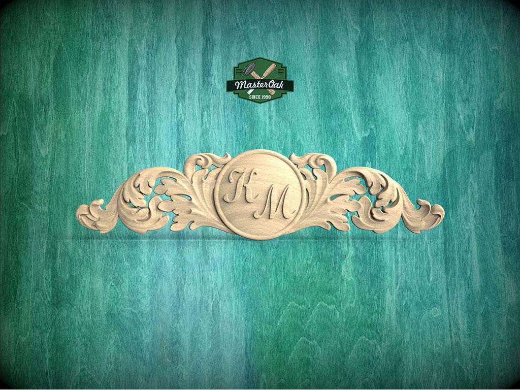 Personalized Exquisite Ornamental Carved Onlay – Unique Furniture Decor, Luxurious Wood Onlay, Carved Wood Applique for Fireplace Mantel