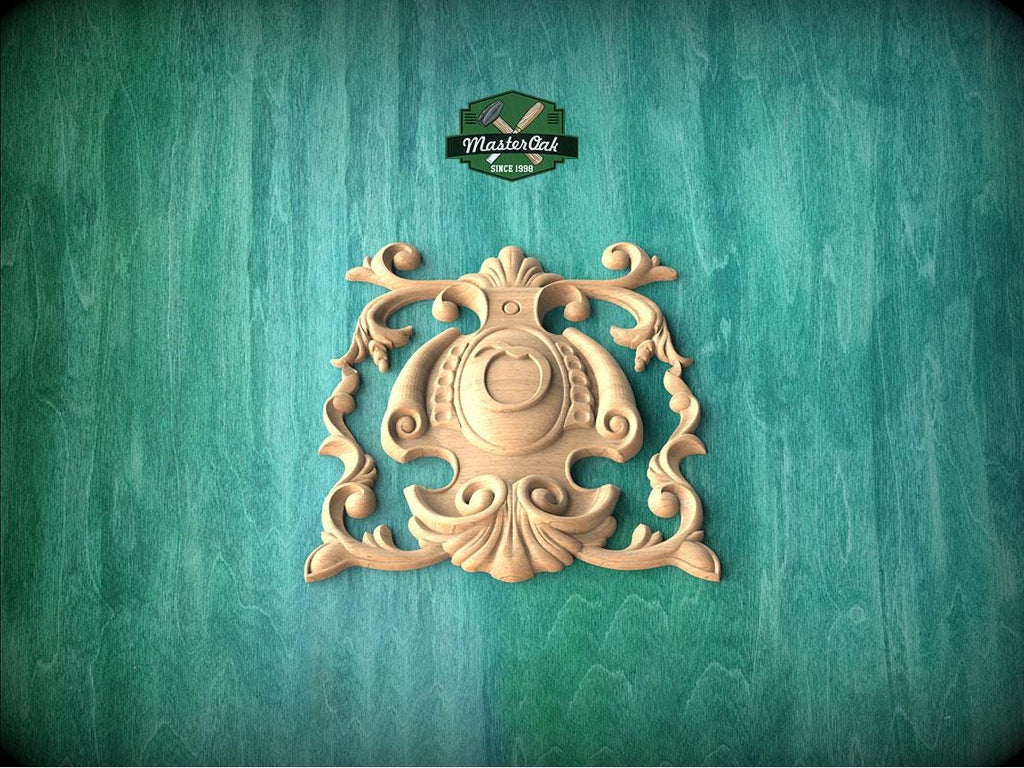 Personalized Grace: Regal Wooden Onlay, Unpainted, 1pc, Home Wall Embellishments, Furniture Carving