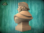 Christopher Columbus Bust, Hand-Finished Wood Sculpture | Age of Exploration Decor