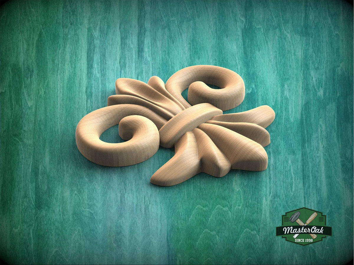 a wooden object sitting on top of a green surface