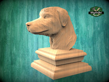 Load image into Gallery viewer, Irish Wolfhound Statue made of wood,  Irish Wolfhound dog Wooden Finial for Staircase Newel Post, finial bed post, Dog statue of wood
