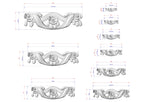 a collection of various sizes of decorative rose designs, each with its own unique style and dimensions. The images are arranged in a grid format, providing a visual representation of the different sizes and shapes of the rose designs.