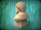 Aristotle Bust, Hand-Finished Wood Sculpture | Greek Philosophy Decor