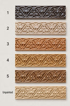 Carved Solid Oak Wall Shelf with Oval Ornament, Decorative Floating Display Shelf, Floating Shelf