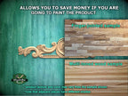 Personalized Classic Carved Onlay - Renaissance Decor Element, 1pc, Home Wall Embellishments, Furniture Carving, Wood Onlay