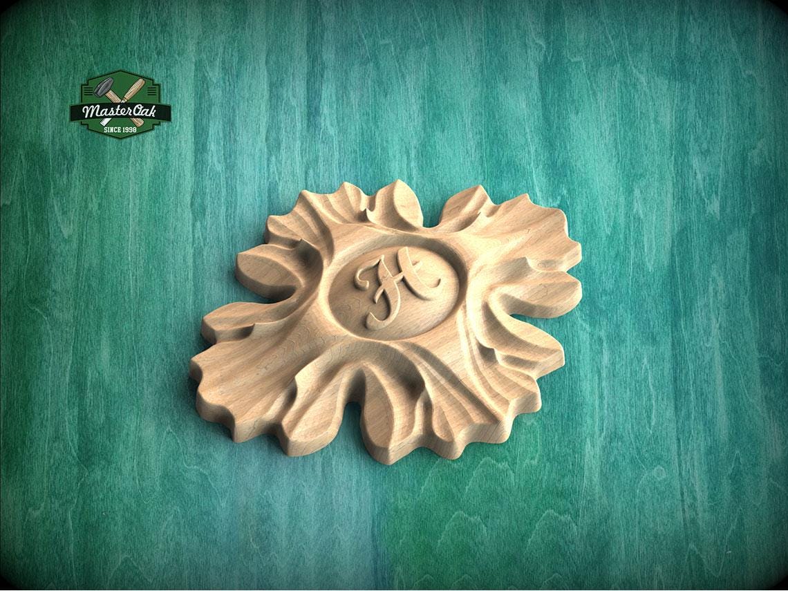 Personalized Radiant Sunburst: Wooden Rosette Onlay, Rosette Applique, Unpainted, 1pc, Home Wall Embellishments, Furniture Carving