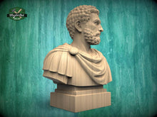 Load image into Gallery viewer, Marcus Aurelius Bust, Hand-Finished Wood Sculpture | Stoic Philosophy Decor
