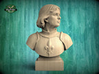 Joan of Arc Bust, Hand-Finished Wood Sculpture | Gift for Strong Women