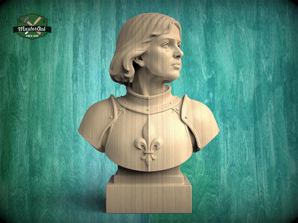 Joan of Arc Bust, Hand-Finished Wood Sculpture | Gift for Strong Women