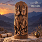 Priestly Blessing Hands Oak Sculpture, Birkat Kohanim Wooden Relief with Tallit, Judaica Home Decor, Jewish Wedding Gift