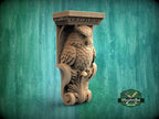 Owl Wall Bracket – Carved Wood Corbel for Mantel, Cabinet or Shelf