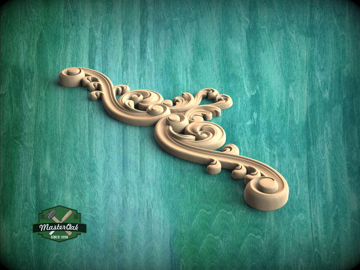 Ornate Oval Cartouche with Leaf Scrolls – Classic Wood Applique