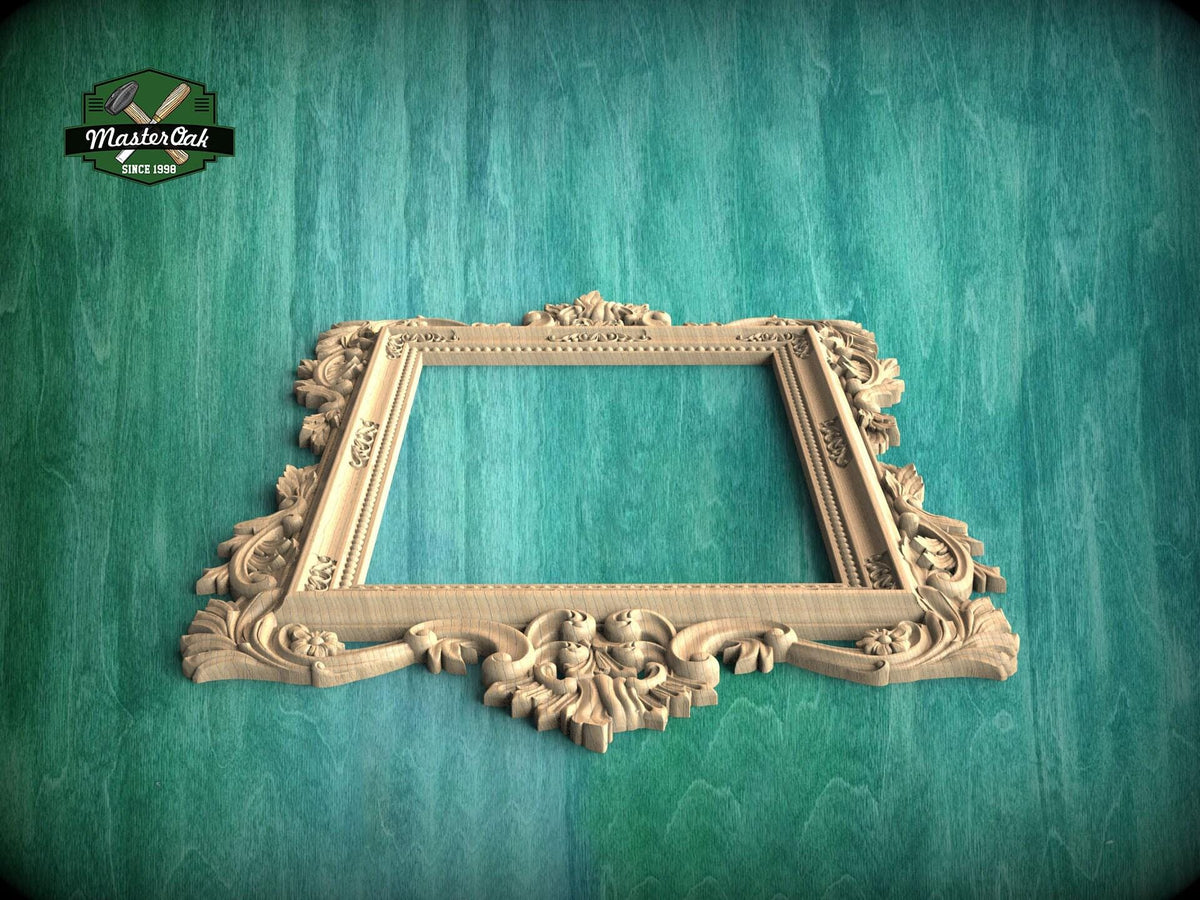 Luxurious Baroque Wooden Frame with Intricate Carvings for Mirrors and Art, 1pc, Carved Frame, carved decoration of wood, wooden art