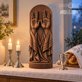 Priestly Blessing Hands Oak Sculpture, Birkat Kohanim Wooden Relief with Tallit, Judaica Home Decor, Jewish Wedding Gift