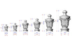 Unpainted Hardwood Finial with Acanthus Leaves, Newel Post Cap