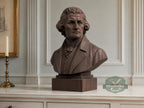 Thomas Jefferson Bust, Hand-Finished Wood Sculpture | American History Decor