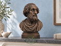 Homer Bust | Carved & Hand-Finished Wood Statue | Gift for Literature Lovers