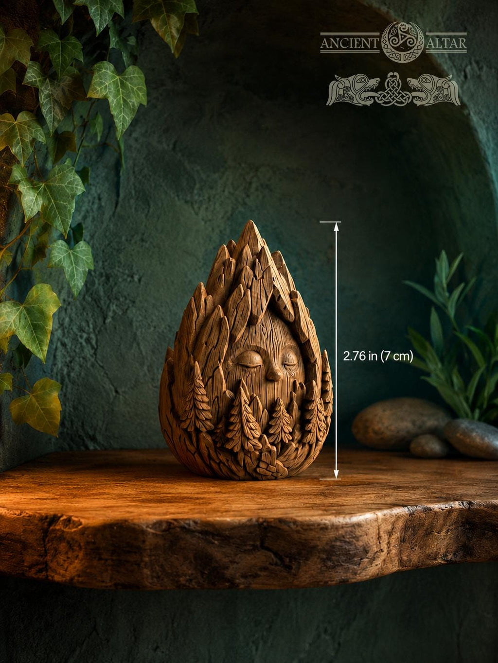 Mountain Sage Figurine, Carved Oak Forest Spirit, Wooden Mountain Decor, Nature Lover Gift, Woodland Guardian Statue