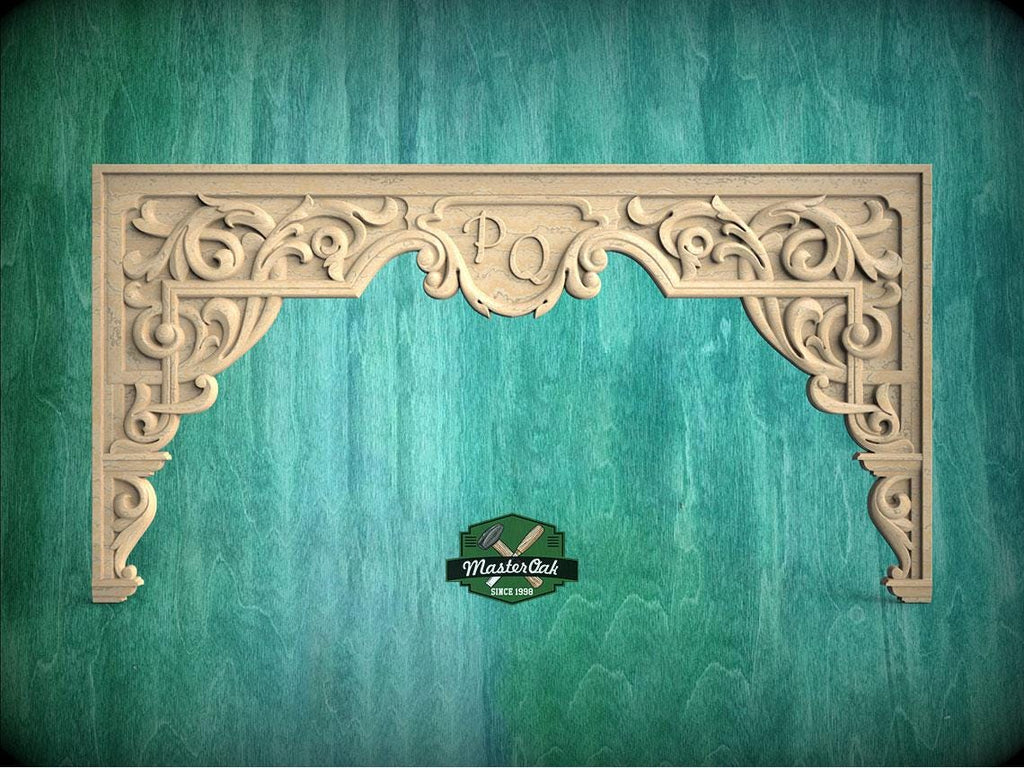 Personalized Elegant Carved Wood Arch Onlay – Artistic Arch Enhancement, 1pc, Unfinished, Home Wall Embellishments, Furniture Carving