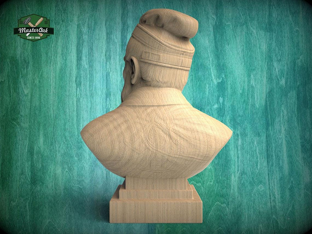 Confucius Bust | Carved & Hand-Finished Wood Statue | Chinese Philosophy Decor