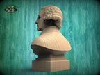 George Washington Bust, Hand-Finished Wood Sculpture | 1st President Decor