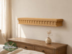 Carved Solid Oak Fireplace Mantel Shelf with Arched Arcade, Ornate Floating Wall Shelf, Classical Architectural Home Decor