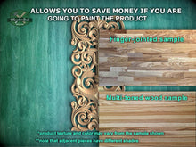 Load image into Gallery viewer, The image is a promotional image for Master Oak Paint, showcasing a variety of wood samples. It features a finger-joined sample, a multi-toned wood sample, and a product texture and color that may vary from the sample shown. The image also mentions that adjacent pieces have different shades, highlighting the versatility of the product.
