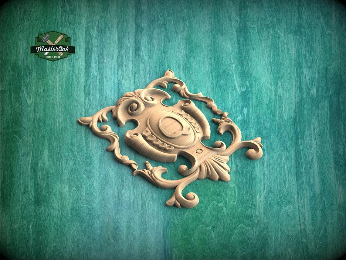 Personalized Grace: Regal Wooden Onlay, Unpainted, 1pc, Home Wall Embellishments, Furniture Carving