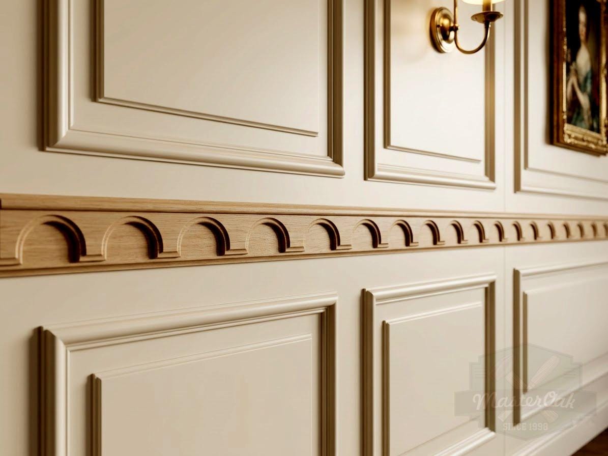 Arched Wooden Molding – Carved Decorative Trim for Wall Panels, Cabinets, Vintage Home Decor