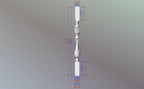 Carved Wood Stair Baluster, Ash Wood Banister (35.4 inch)