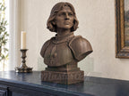 Joan of Arc Bust, Hand-Finished Wood Sculpture | Gift for Strong Women