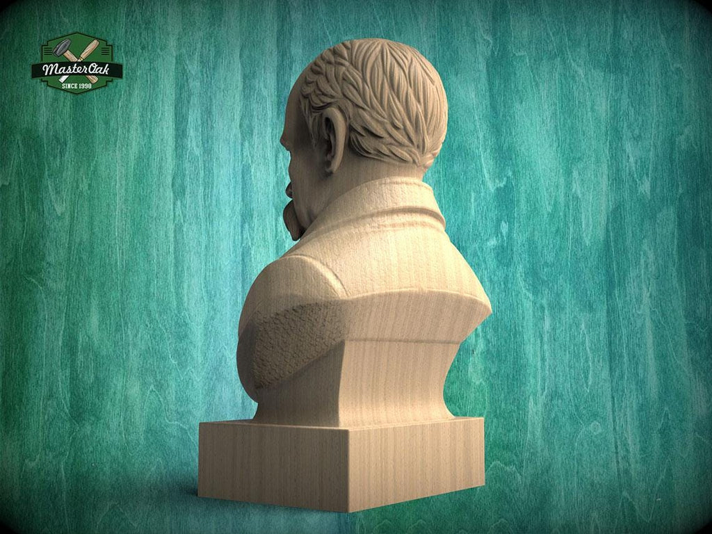 Taras Shevchenko Bust, Hand-Finished Wood Sculpture | Ukrainian Culture Gift