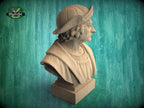 Christopher Columbus Bust, Hand-Finished Wood Sculpture | Age of Exploration Decor