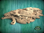 Carved Hare Wall Decor – Forest Spirit Wooden Plaque, Rustic Woodland Animal Art