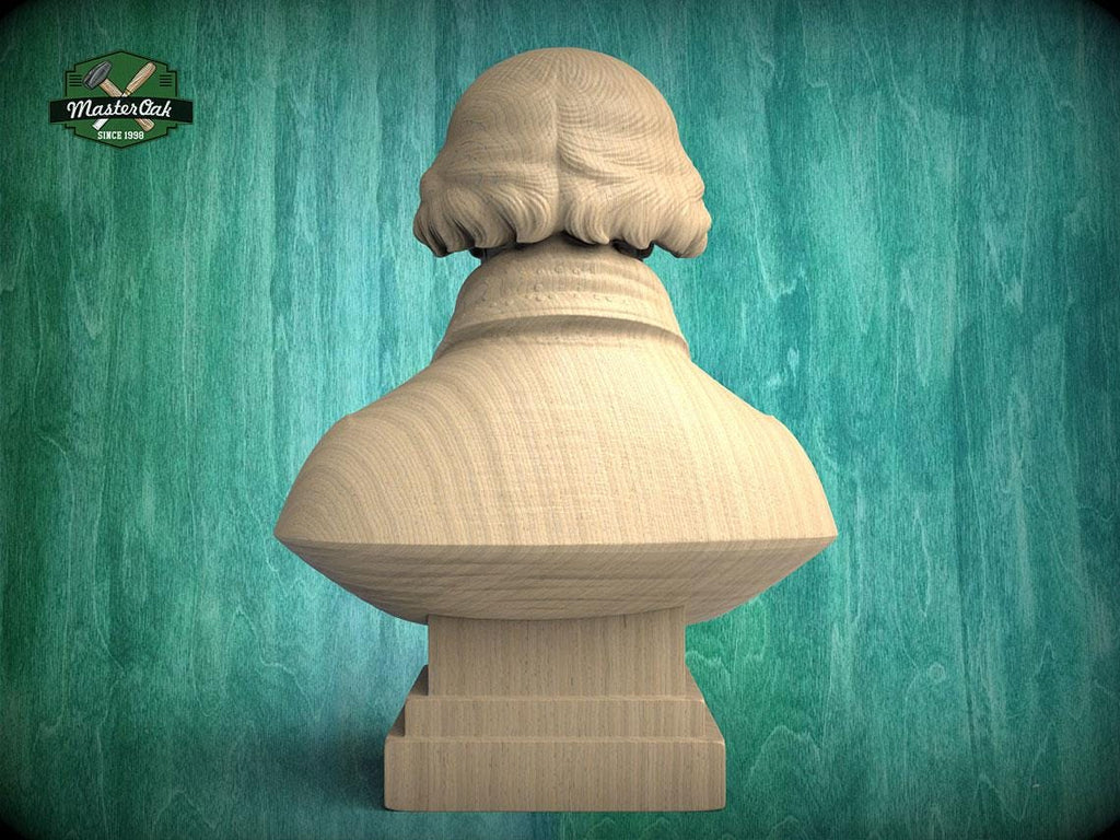 James Madison Bust, Hand-Finished Wood Sculpture | Presidential History Decor