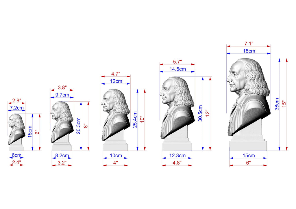 Wooden Benjamin Franklin Sculpture | Hand-Sanded & Hand-Toned | American History Decor
