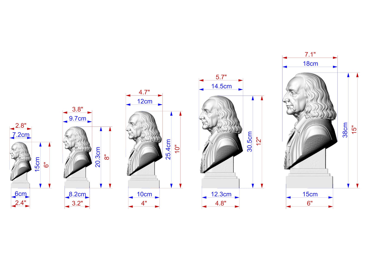 Wooden Benjamin Franklin Sculpture | Hand-Sanded & Hand-Toned | American History Decor