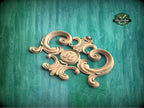 Personalized Regal Elegance: Ornamental Wooden Crest Applique, 1pc, Unpainted, Decorative Wood Trim, Wood Carved Applique Onlay
