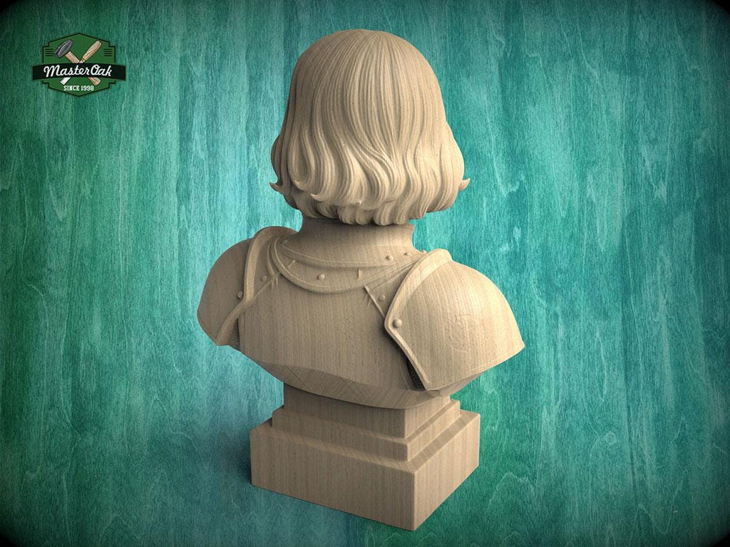 Joan of Arc Bust, Hand-Finished Wood Sculpture | Gift for Strong Women
