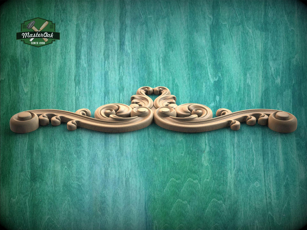 Ornate Oval Cartouche with Leaf Scrolls – Classic Wood Applique