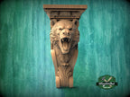 Roaring Bear Support Bracket– Rustic Wood Corbel for Mantel or Cabinet