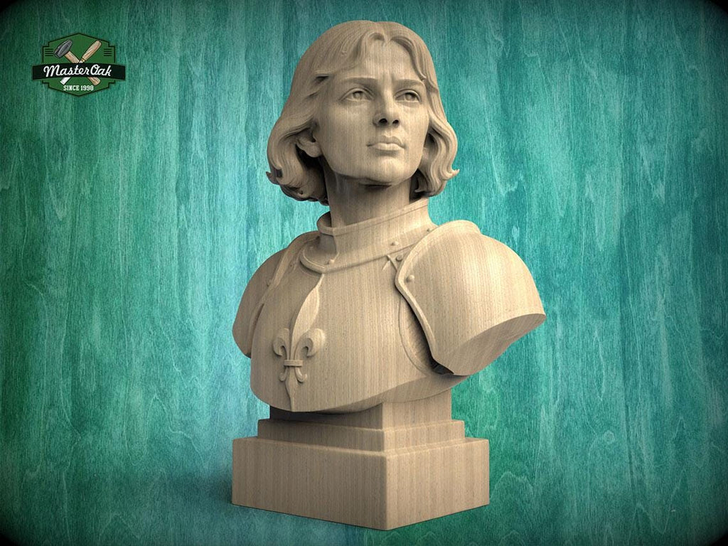 Joan of Arc Bust, Hand-Finished Wood Sculpture | Gift for Strong Women
