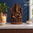 Lord Ganesh Wooden Figurine, Ganesha Elephant Deity Statue, Hindu Altar Sculpture, Indian Spiritual Decor, Yoga Lover Gift