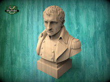 Load image into Gallery viewer, Napoleon Bonaparte Bust, Hand-Finished Wood Sculpture | Military History Decor
