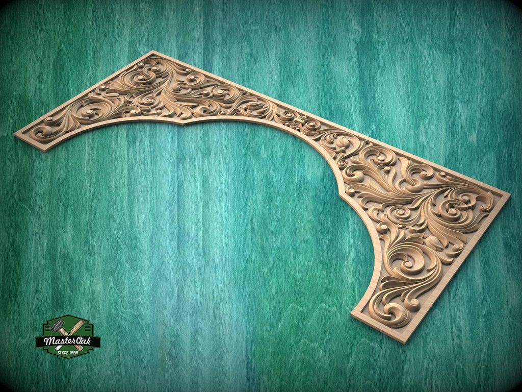 Antique Style Arched Hardwood Wood Trim, 1pc, Home Wall Decoration, Furniture Carving, Wood Trim