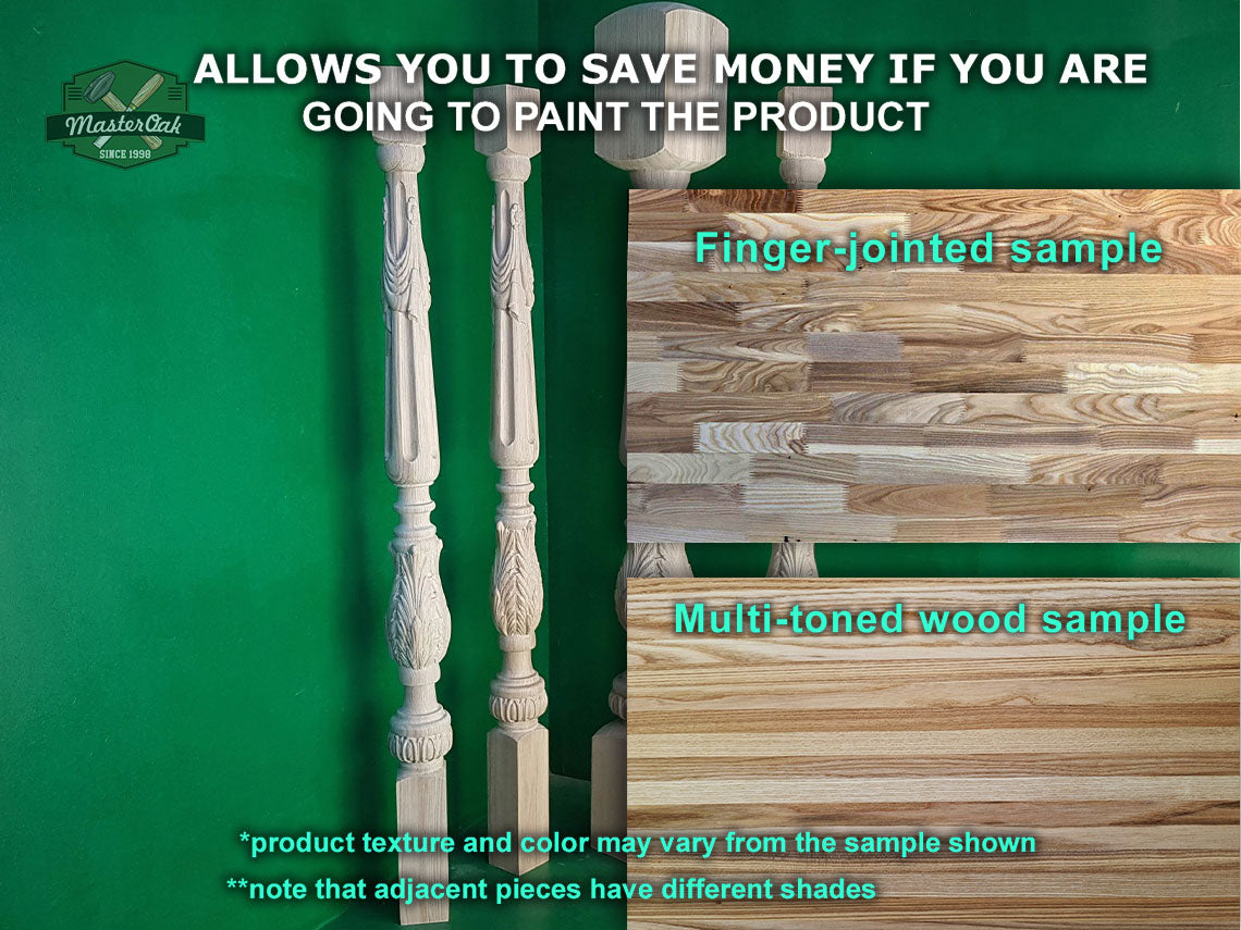 Carved baluster in classic style, carved banister of wood, stair balusters, Custom size wood balusters for stairs