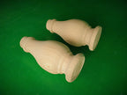 Round Wooden Table Legs – Set of 2 Classic Turned Furniture Legs, Baroque Style Carved Wood Feet